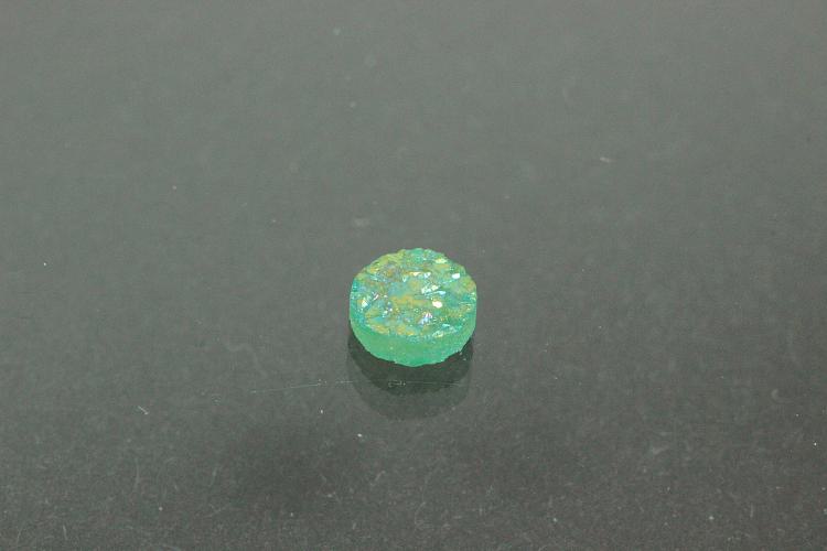 Quarz Druzy, Form rund, Farbe aventurinfarben, ca Maße Ø 6mm, Höhe 3,3 mm