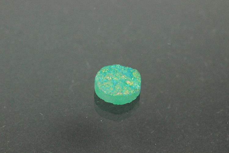 Quartz Druzy, shape round, color aventurine, approx. size Ø 8mm, approx.high 3,3 mm