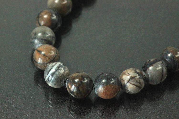 Picasso jasper light spherical gemstone strand, approx. dimensions Ø 8mm, approx. 39,0 - 40,0cm long.