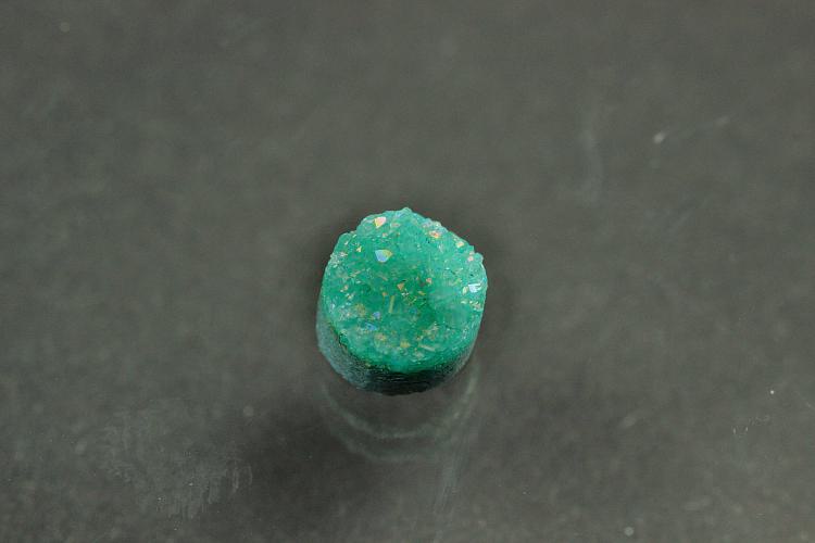 Agate Druzy, shape round, color aventurine, approx. size Ø 6mm, approx.high 4,0 mm