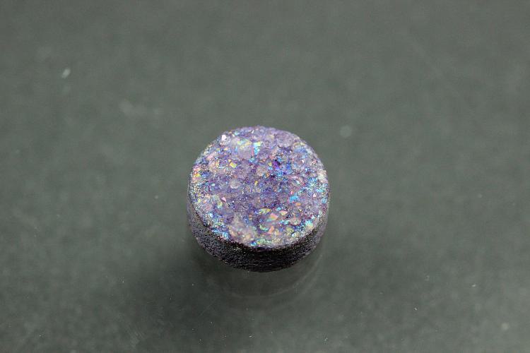 Agate Druzy, shape round, color amethyst, approx. size Ø 8mm, approx.high 4,0 mm