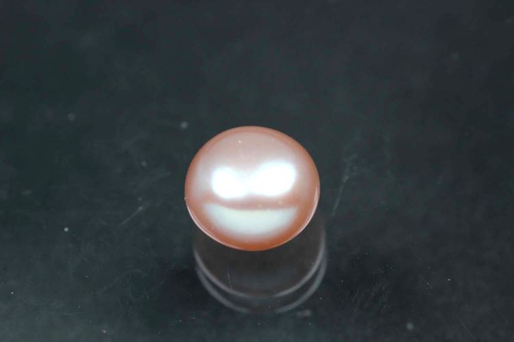 Süßwasserperlen, angebohrt Button, ca.Maße Ø7,5-8,0mm, Hoch 5,5-6,0mm, Farbe plum