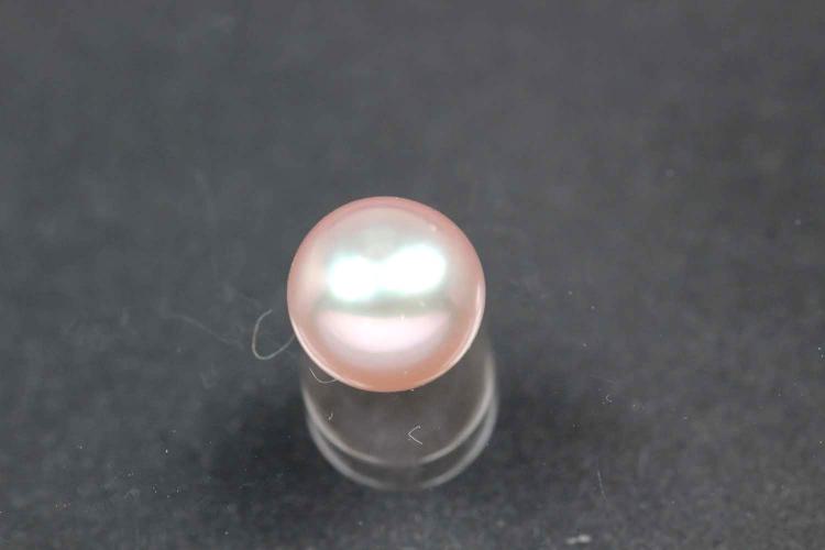 freshwater pearls, half drilled Button, approx. size Ø7,5-8,0mm, Hoch 6,0-6,5mm, color plum