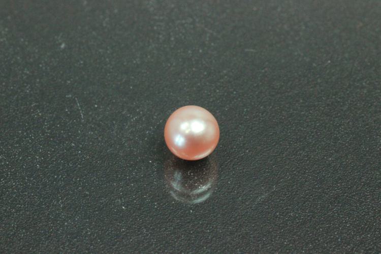 Süßwasserperlen, ungebohrt rund, ca.Maße Ø6,0mm, Schimmer rosafarben