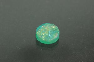 Quarz Druzy, Form rund, Farbe aventurinfarben, ca Maße Ø 10mm, Höhe 3,3 mm