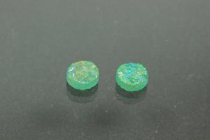 Quartz Druzy, shape round, color aventurine, approx. size Ø 6mm, approx.high 3,3 mm