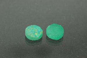 Quarz Druzy, Form rund, Farbe aventurinfarben, ca Maße Ø 8mm, Höhe 3,3 mm