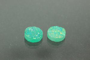 Quartz Druzy, shape round, color aventurine, approx. size Ø 8mm, approx.high 3,3 mm