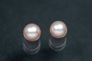 Freshwater pearls, half drilled round, approx.size Ø4,0-4,5mm, color rose