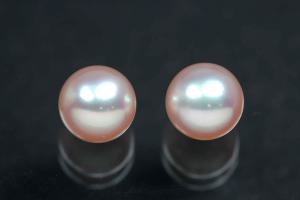 Freshwater pearls, half drilled round, approx.size Ø6,0-6,5mm, color rose