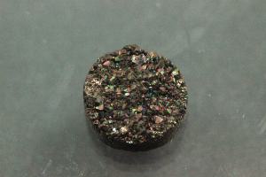 Quartz Druzy, shape round, color black, approx. size Ø 10mm, approx.high 4,0-5,2 mm