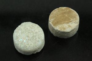 Quarz Druzy, Form rund, Farbe bergkristallfarben, ca Maße Ø 12mm, Höhe 5,4-6,8 mm