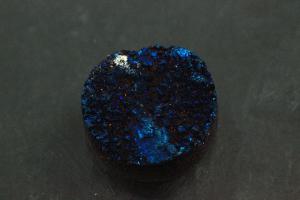 Quarz Druzy, Form rund, Farbe blaufarben, ca Maße Ø 12mm, Höhe 4,4-6,1 mm