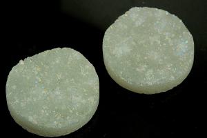 Quarz Druzy, Form rund, Farbe bergkristallfarben, ca Maße Ø 30mm, Höhe 7,5-8,9 mm