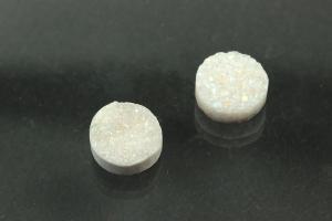 Quarz Druzy, Form rund, Farbe bergkristallfarben, ca Maße Ø 8mm, Höhe 3,0-4,9 mm
