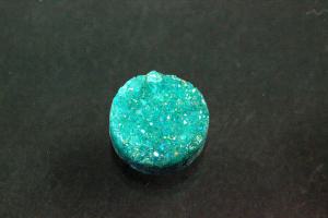Quarz Druzy, Form rund, Farbe aventurinfarben, ca Maße Ø 8mm, Höhe 3,8-5,0 mm