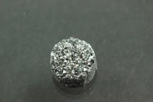 Quartz Druzy, shape round, color silver, approx. size Ø 8mm, approx.high 4,1-4,6 mm