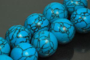 Turquoise reconstructed spherical gemstone strand, approx. dimensions Ø 20mm, approx. 39,0 - 40,0cm long.