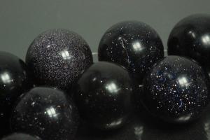 Blue sand stone spherical gemstone strand, approx. dimensions Ø 20mm, approx. 39,0 - 40,0cm long.