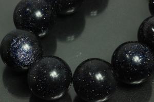 Blue sand stone spherical gemstone strand, approx. dimensions Ø 20mm, approx. 39,0 - 40,0cm long.