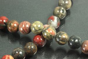 Edel jasper spherical gemstone strand, approx. dimensions Ø 8mm, approx. 39,0 - 40,0cm long.