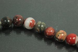 Edel jasper spherical gemstone strand, approx. dimensions Ø 8mm, approx. 39,0 - 40,0cm long.