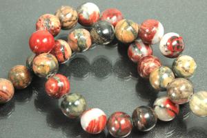 Edel jasper spherical gemstone strand, approx. dimensions Ø 8mm, approx. 39,0 - 40,0cm long.