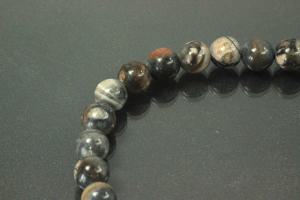 Picasso jasper light spherical gemstone strand, approx. dimensions Ø 8mm, approx. 39,0 - 40,0cm long.