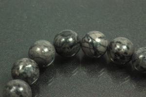 Picasso jasper dark spherical gemstone strand, approx. dimensions Ø 8mm, approx. 39,0 - 40,0cm long.