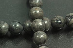 Picasso jasper dark spherical gemstone strand, approx. dimensions Ø 8mm, approx. 39,0 - 40,0cm long.