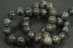 Picasso jasper dark spherical gemstone strand, approx. dimensions Ø 8mm, approx. 39,0 - 40,0cm long.