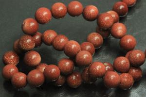 Gold sand stone spherical gemstone strand, approx. dimensions Ø 8mm, approx. 39,0 - 40,0cm long.