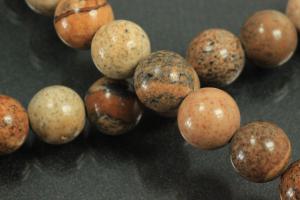 Picture jasper spherical gemstone strand, approx. dimensions Ø 8mm, approx. 39,0 - 40,0cm long.