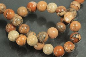 Picture jasper spherical gemstone strand, approx. dimensions Ø 8mm, approx. 39,0 - 40,0cm long.