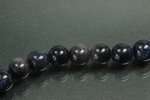 Blue sand stone spherical gemstone strand, approx. dimensions Ø 8mm, approx. 39,0 - 40,0cm long.