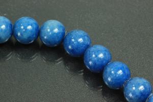 Blauer Achat kugelförmiger Edelsteinstrang blau gefärbt, ca Maße Ø 8mm, ca. 39,0 - 40,0cm lang.