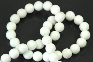 White Agate spherical gemstone strand white, approx. dimensions Ø 8mm, approx. 39,0 - 40,0cm long.