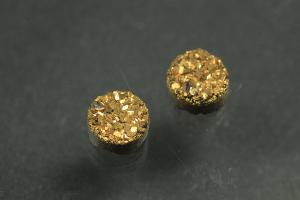 Achat Druzy, Form rund, Farbe goldfarben, ca Maße Ø 6mm, Höhe 4,0 mm