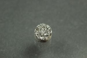 Achat Druzy, Form rund, Farbe silberfarben, ca Maße Ø 6mm, Höhe 4,0 mm