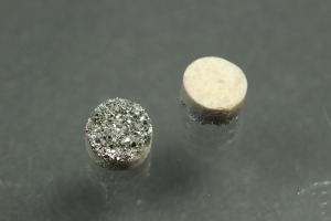 Achat Druzy, Form rund, Farbe silberfarben, ca Maße Ø 6mm, Höhe 4,0 mm