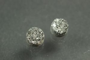 Achat Druzy, Form rund, Farbe silberfarben, ca Maße Ø 6mm, Höhe 4,0 mm