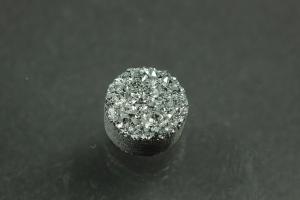 Achat Druzy, Form rund, Farbe silberfarben, ca Maße Ø 8mm, Höhe 4,0 mm