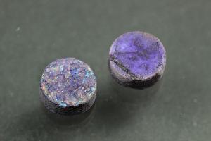 Achat Druzy, Form rund, Farbe amethystfarben, ca Maße Ø 8mm, Höhe 4,0 mm