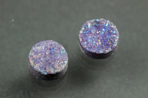Agate Druzy, shape round, color amethyst, approx. size Ø 8mm, approx.high 4,0 mm