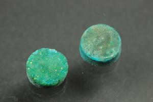 Agate Druzy, shape round, color aventurine, approx. size Ø 8mm, approx.high 4,0 mm