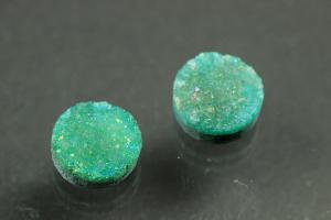 Agate Druzy, shape round, color aventurine, approx. size Ø 8mm, approx.high 4,0 mm
