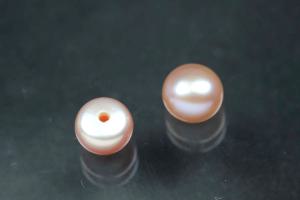 freshwater pearls, half drilled Button, approx. size Ø6,0-6,5mm, high 5,0-5,5mm, color plum