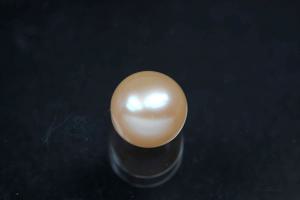 freshwater pearls, half drilled Button, approx. size Ø7,5-8,0mm, Hoch 6,5-7,0mm, color peach