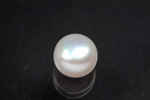 freshwater pearls, half drilled Button, approx. size Ø8,5-9,0mm, Hoch 6,5-7,0mm, color white