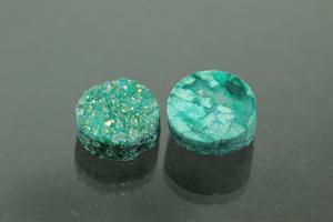 Agate Druzy, shape round, color aventurine, approx. size Ø 10mm, approx.high 4,4-4,9mm